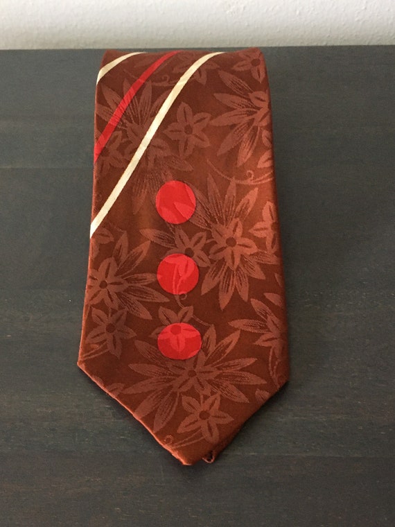 Vintage 1950s Necktie Wide Abstract ARROW Art Dec… - image 6