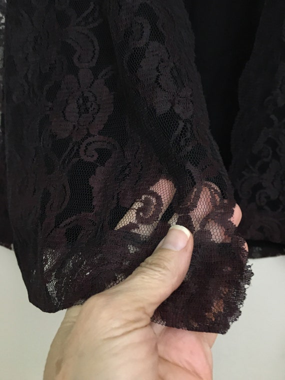 Vintage 50s60s Dress ILGWU A Line Black Lace Over… - image 4