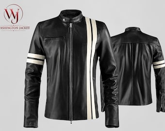 Chaqueta de cuero auténtico para disfraz de piloto de San Francisco, John Tanner, policía encubierto, para cosplay, réplica de videojuego de acción.