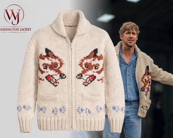 Project Hail Mary Ryan Gosling Ryland Grace Mary Maxim Timber Wolf Knit Cardigan Sweater, Sci-Fi Space Retro Cosplay Costume
