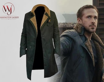 Abrigo largo con cuello de piel del oficial K de la policía de Los Ángeles de la película Blade Runner 2049, interpretado por Ryan Gosling. El mejor disfraz de cosplay de película de ciencia ficción.