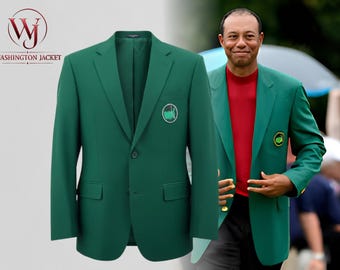 Chaqueta verde de campeón del torneo de golf Augusta National Masters del PGA Tour, prenda de abrigo para cosplay de eventos profesionales de Tiger Woods