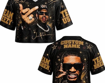 Custom Usher Chris Brown R&B Tour Crop Jersey, Personalized Raymond and Brown Concert Fan Shirt 2026