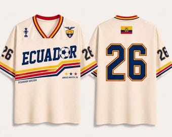 Ecuador Soccer Jersey, Retro La Tri Shirt, Custom Number Jersey, Ecuadorian Soccer Fan Gift