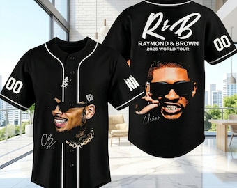 Team Breezy Baseball Jersey, Chris Brown Shirt, The R&B Tour Concert Outfit, Custom Name Number Jersey, Team Usher Tee