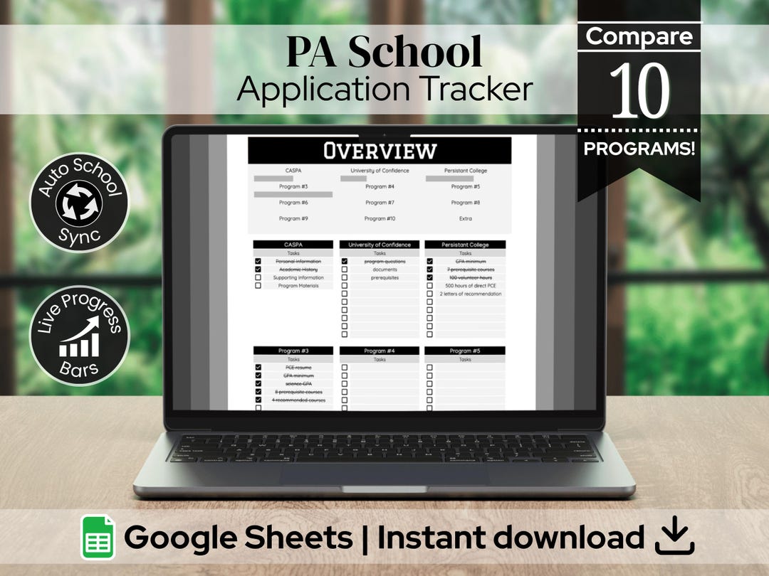 PA School Application Tracker 2026 CASPA Checklist Digital Physician ...