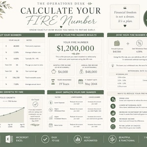 FIRE Tracker Excel Workbook | Financial Independence Calculator, Coast FIRE Planner