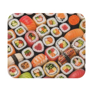 Assorted Sushi Rolls Mouse Pad | Sushi Pattern Desk Mat