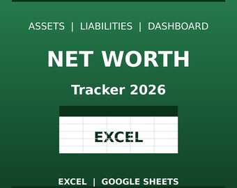 Nettowaarde-tracker-spreadsheet | Activa-passiva-dashboard (directe download)