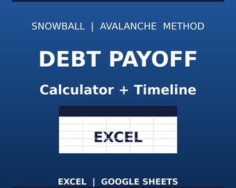 Schuldencalculator Excel | Sneeuwballawine-methode | Schuldenvrij tracker | Budgetspreadsheet | Direct downloaden
