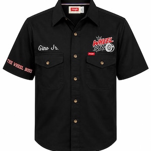 Custom Embroidered Work Shirt | Personalized Button Down Uniform | Company Logo Embroidery | Business Workwear | Employee Uniform