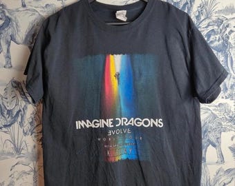 Imagine Dragons Evolve Tour T-shirt - Black Gildan Size M - Vintage Concert Rock Apparel
