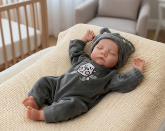 18 Inch Reborn Baby Doll, Sleeping Weighted Baby Doll, Realistic Vinyl Newborn Doll, Poseable Kids Doll Gift