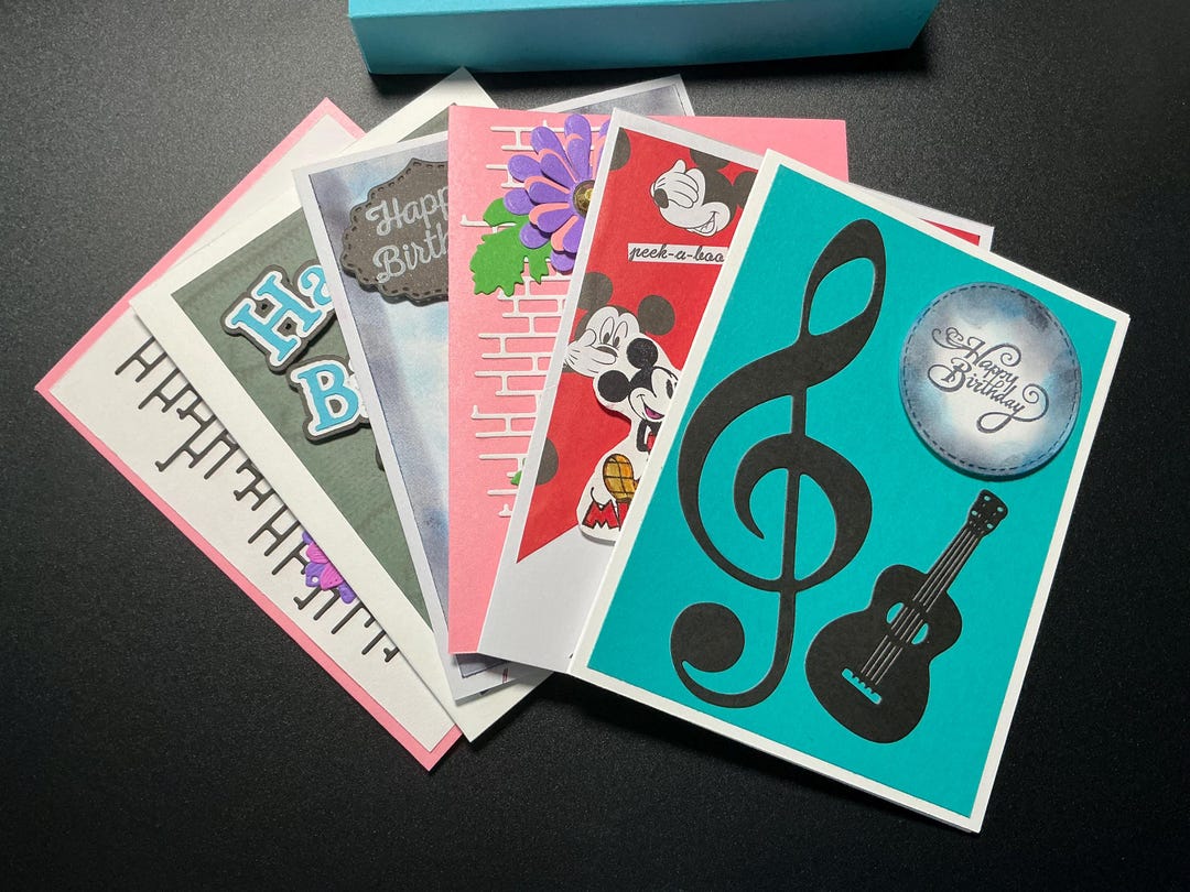 Happy Birthday Cards Set of 6 Unique Cards - Etsy