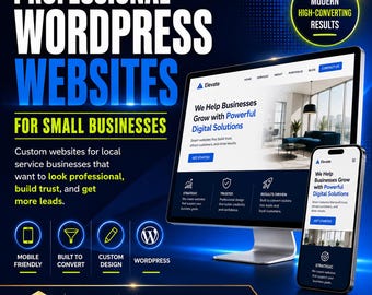 Professional Custom WordPress Website Design Package, Premium Small Business Website, Professional Local Service Business Web Design