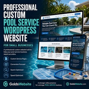 Professional Pool Maintenance Company Business Website, 50 Page Custom WordPress Build, Complete Website for Pool Companies