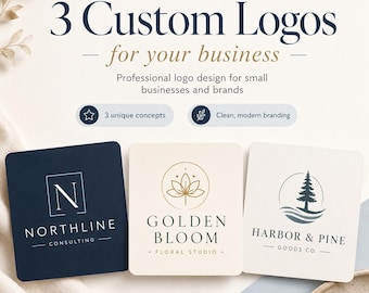 3 Custom Business Logos, Affordable Logo Design Service, Small Business Branding, Etsy Shop Logo, Startup Logo, Any Style You Want