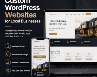 Professional Custom WordPress Website Design Package, Premium Small Business Website, Local Service Business Web Design