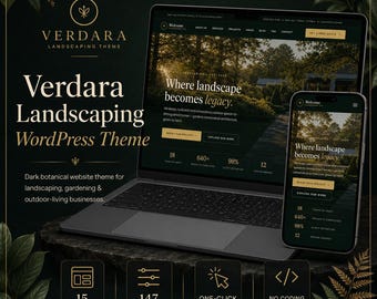 Professional Landscaping Website Theme, Editable WordPress Template for Local Outdoor Service Brands