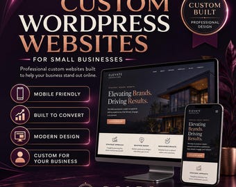 Standard WordPress Website Package, 8 Page Custom Website Design, Professional Website for Small Business Owners