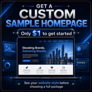 WordPress Website Sample Homepage, Custom Website Mockup Preview for Small Business, Try Before Full Website Package