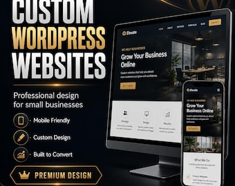 Professional WordPress Website Design Package, Premium Custom Website for Small Business, 15 Page Business Web Design