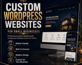 Standard WordPress Website Design Package, Custom Business Website, Premium Responsive Website for Small Businesses