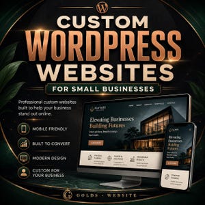 Custom WordPress Website Design, 8 Page Business Website Package, Standard Website Build for Local Service Companies