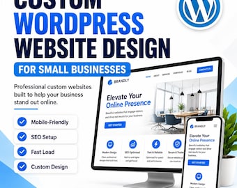 Starter Custom WordPress Website Design Package, Small Business Website, Professional Service Business Web Design