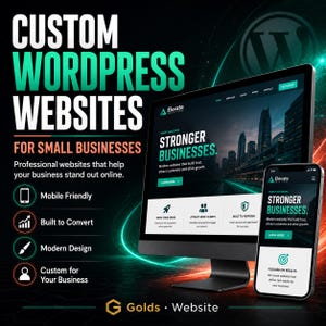 Standard WordPress Website Package, 8 Page Custom Website Design, Professional Website for Small Business