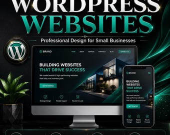 Professional WordPress Website Package, 15 Page Custom Website Design for Small Business, Premium Business Website