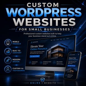 Standard WordPress Website Package, 8 Page Custom Website Design, Responsive Web Design for Small Business