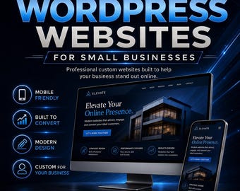 Professional WordPress Website Package, 15 Page Custom Website Design, Premium Small Business Web Design Service