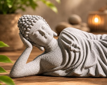 Mini Zen Buddha-statyett, meditationsdekor, yogarumsdekor, meditativ hartsfigur, buddhistiskt hemmakontor presentset, bästa presenten till honom.