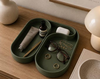 Minimalist Valet Tray Organizer | Modern Organic Catchall Tray, 3D Printed Home Decor