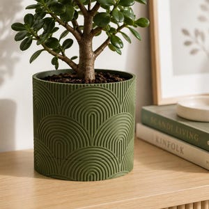 Pot de fleurs géométrique imprimé en 3D à arrosage automatique, pot de fleurs moderne pour plantes d'intérieur