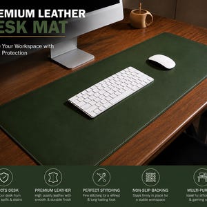 Premium Leather Desk Mat, Large Leather Desk Pad, Offic Desk Protector, Mouse Pad, Executive Desk Mat, Gaming Desk Mat, Handmade Leather Mat
