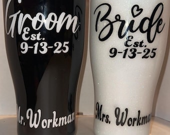Bride and Groom Custom Tumblers