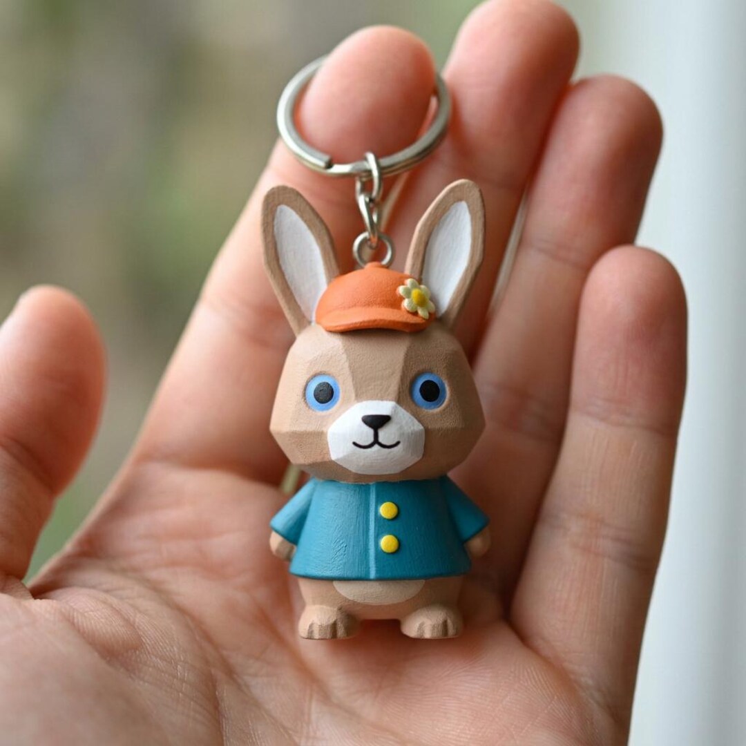 Retro Camper Rabbit Keychain, Vintage Caravan Bunny Charm, 3D Printed ...
