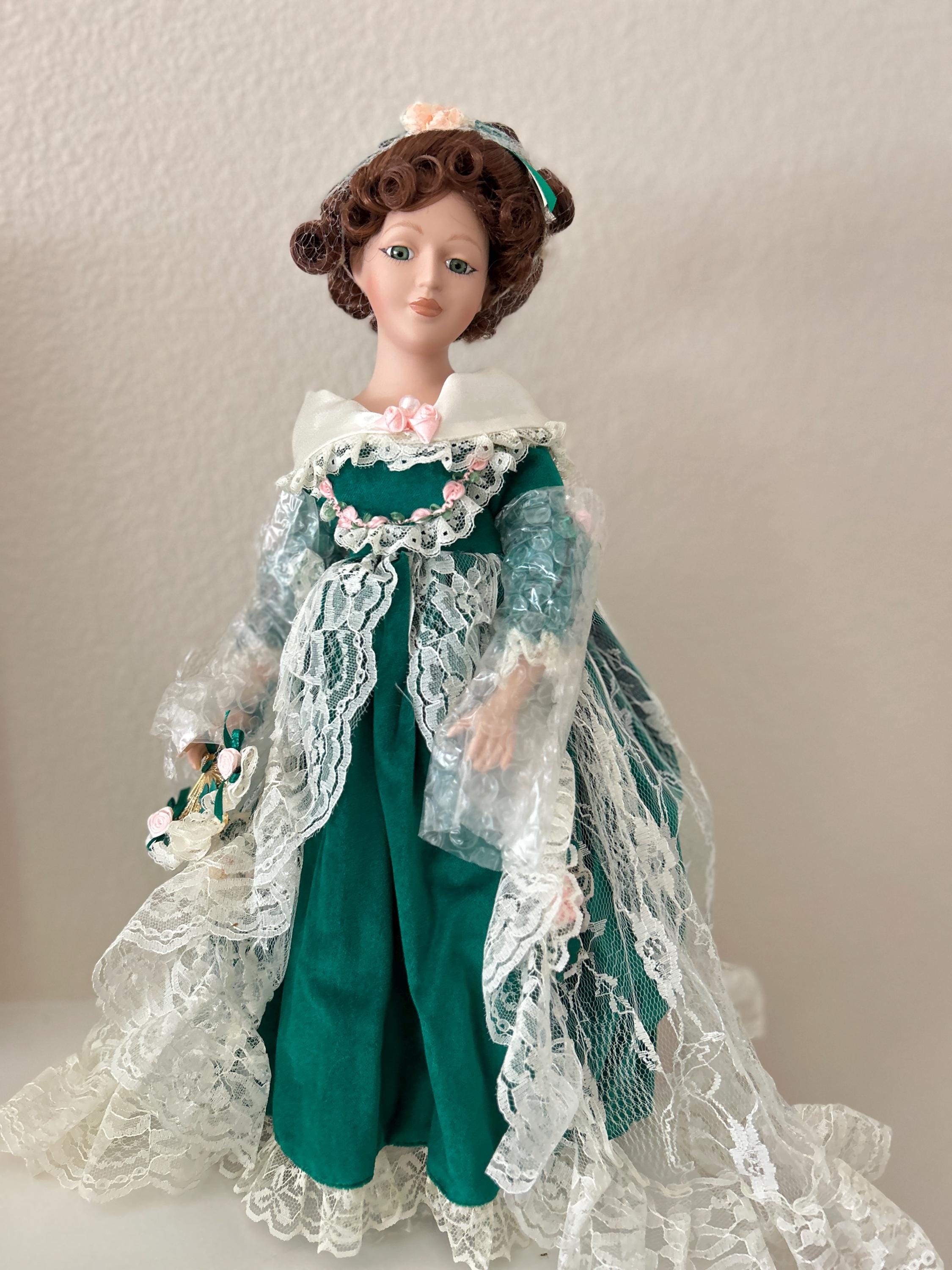 Porcelain Doll With Green Dress - Etsy