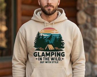 Felpa con cappuccio "Glamping in the Wild" per il campeggio