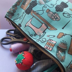 Grande bolsa de artesanato, bolsa de costura, bolsa clutch, bolsa de costura, impressão artística, bolsa, estojo de maquiagem, bolsa com zíper, pop art, Warhol, feito na Alemanha, Grécia