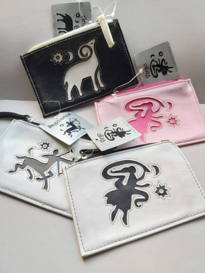 Horoscope Zodiac Astrology sign coin purse NWT zipper Etsy