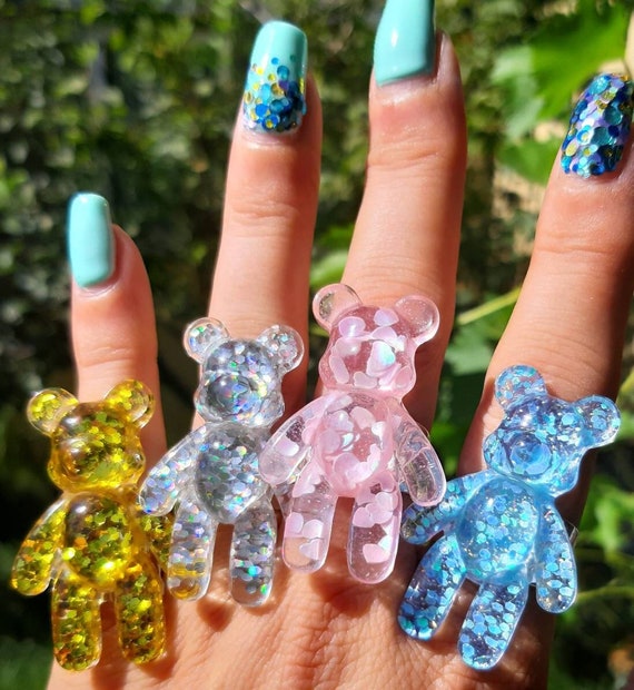 Mini Pastel Gummy Bear Resin Cabochons Mix  Bears nails, Gummy bears,  Valentine's day nails