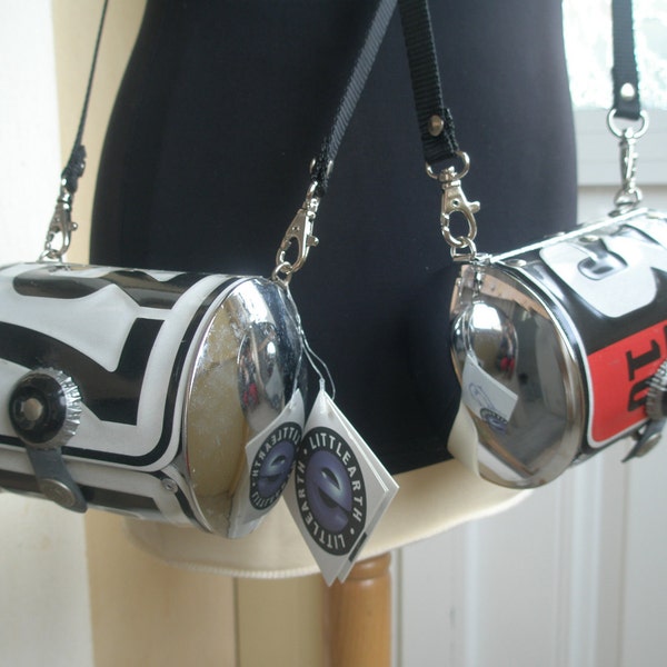 Recycled license plate Handbag, 'Little Earth' England plate, recycled tire rubber & bottle cap, purse, new old stock, retired stock, Greece