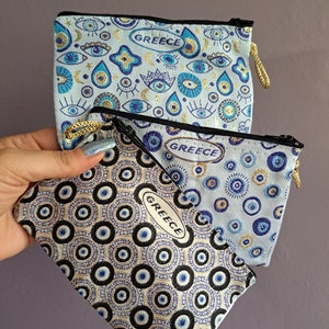 Sacs Boho Evil Eye Protection & Abundance, Greek Eye, porte-monnaie, portefeuille à glissière, support pour téléphone portable, sac à main, petit portefeuille, Grèce
