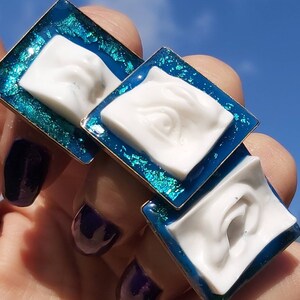 3D Greek Statue Rings eye ear mouth, mini statue pieces, Pop art, kitsch, antiquity, see no speak no hear no, anatomy, handmade in Greece