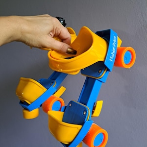 Vintage 1980's Fisher Price 1-2-3 Grow With Me Roller Skates Adjustable Roller Skates, kids, original vintage toys, collectible, Greece