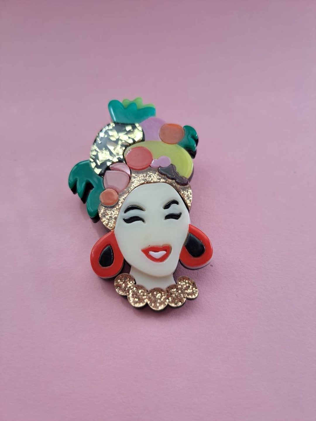 Broche YSL Cœur résine ambre – Marie Bonnat