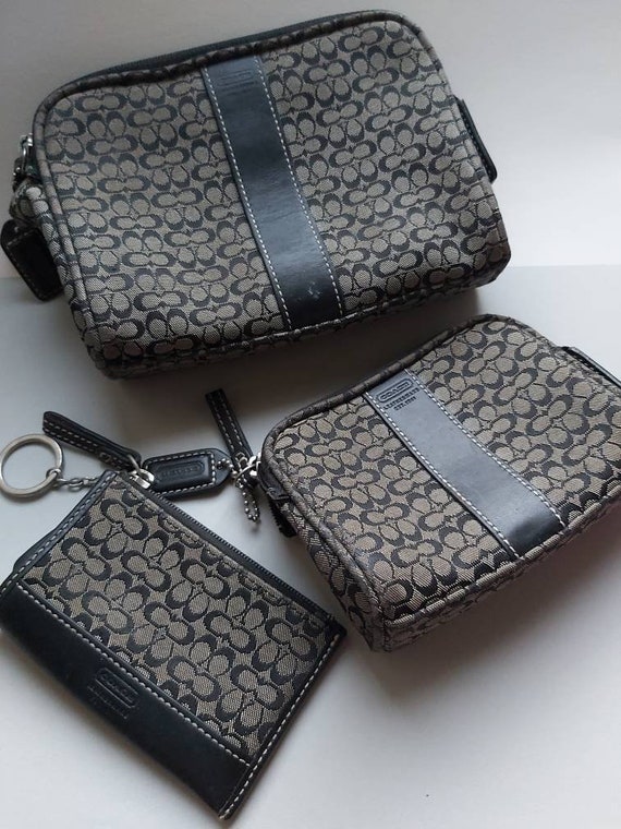 Coach Signature Mini Clutch Bags Wallet Key Fob Set Purse 